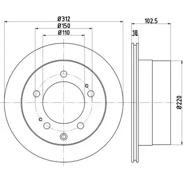 Тормозной диск HELLA PAGID 1194515565 55 494 8DD 355 120-061 M2H7Q