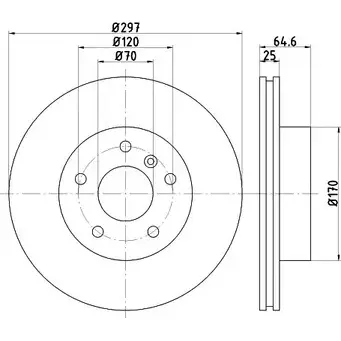 Тормозной диск HELLA PAGID 8DD 355 121-882 HFBN9ON 1194515752 502 42PRO_HC_NA изображение 0
