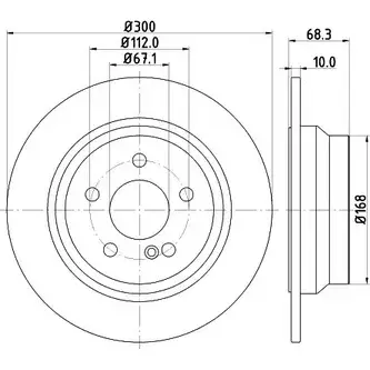 Тормозной диск HELLA PAGID 54154PRO_HC_ NA 2CC9LO 8DD 355 122-522 1194515874 изображение 0