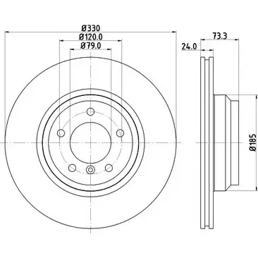 Тормозной диск HELLA PAGID 8DD 355 122-762 54378PRO_H C_NA 1194515920 S1WIGL3