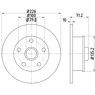 Тормозной диск HELLA PAGID 54538P RO_HC_NA 1194515938 59BYQ 8DD 355 122-852 изображение 0