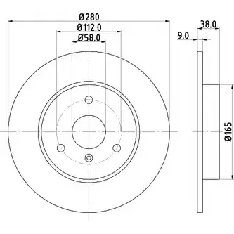 Тормозной диск HELLA PAGID 8DD 355 124-001 1194516082 RZNM5V 50260-A 1 изображение 0