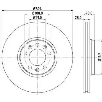 Тормозной диск HELLA PAGID 8DD 355 124-311 545 70-A1 1194516113 7IE35
