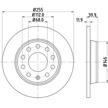 Тормозной диск HELLA PAGID 8DD 355 124-401 503 12-AP1 V9PHJ 1194516122