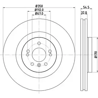 Тормозной диск HELLA PAGID 1194516127 8DD 355 124-451 ONSQD4D 54507-A P1