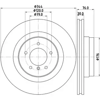 Тормозной диск HELLA PAGID 54851- AP1 N2OTF2 1194516129 8DD 355 124-471