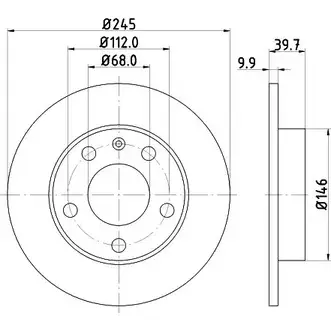 Тормозной диск HELLA PAGID W24NQ3 50311- A1 1194516142 8DD 355 124-601