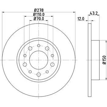 Тормозной диск HELLA PAGID HO047ZK 544 52-A1 8DD 355 124-851 1194516167
