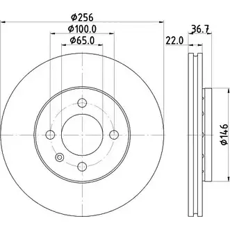 Тормозной диск HELLA PAGID KU1UYGZ 1194516218 5 5870PRO 8DD 355 125-391