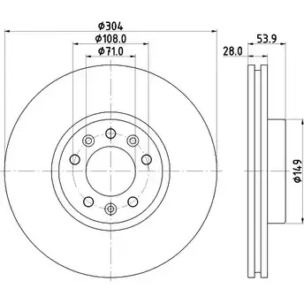 Тормозной диск HELLA PAGID 8DD 355 125-411 1194516220 AKO4XU 55872P RO изображение 0