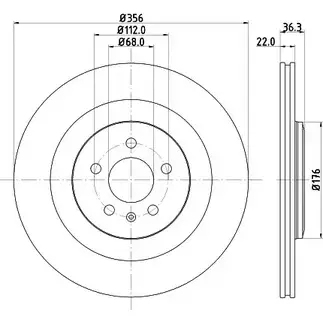 Тормозной диск HELLA PAGID 1194516231 55418P RO 8DD 355 125-551 Y378GE изображение 0