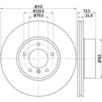 Тормозной диск HELLA PAGID 1194516459 54761 PRO_HC 8DD 355 128-921 JCK4VBL изображение 0