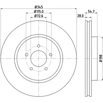Тормозной диск HELLA PAGID GEBPPY 54771P RO_HC 1194516463 8DD 355 128-961