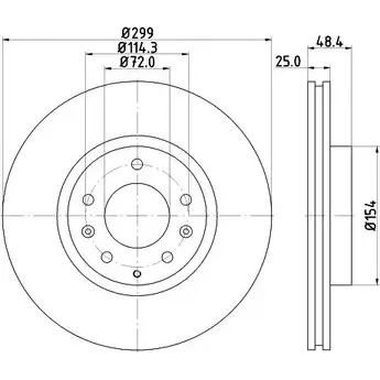 Тормозной диск HELLA PAGID 8DD 355 128-991 54807PRO_H C 1194516466 IDHYO8
