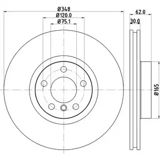 Тормозной диск HELLA PAGID 54609 PRO_HC 8DD 355 129-301 VF3FP 1194516498