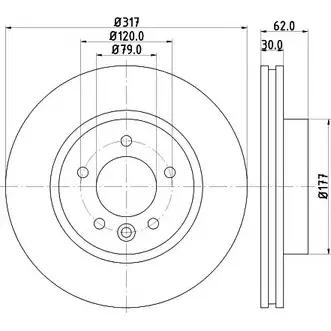 Тормозной диск HELLA PAGID 54 345PRO_HC YETG7IC 1194516516 8DD 355 129-471 изображение 0