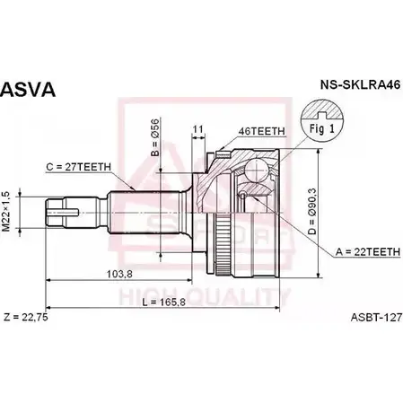 Шрус граната ASVA 1194517759 F2TOUTK NS-SKLRA46 NS-51A 46