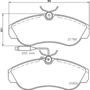 Тормозные колодки, дисковые, комплект COBREQ 21 799 N-555 1194554168 21800 изображение 0