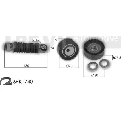 Комплект роликов, поликлиновой ремень TREVI AUTOMOTIVE KA1033F SK3548AF RPK3548A F 1194567666 изображение 0