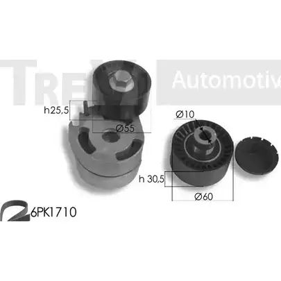 Поликлиновой ременный комплект TREVI AUTOMOTIVE RPK3552A KA 608 1194567674 KA1036 изображение 0