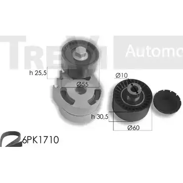 Поликлиновой ременный комплект TREVI AUTOMOTIVE K A609 RPK3552A/1 KA1037 1194567677