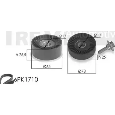 Комплект роликов, поликлиновой ремень TREVI AUTOMOTIVE SK3567A/1F 1194567715 KA1048F R PK3567A/1F изображение 0