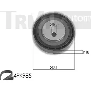 Поликлиновой ременный комплект TREVI AUTOMOTIVE KA1054 1194567734 RPK3575A K A634 изображение 0