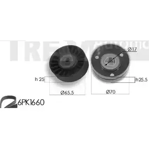 Комплект роликов, поликлиновой ремень TREVI AUTOMOTIVE RPK 3609A/2F SK3609A/2F KA1089F 1194567861 изображение 0