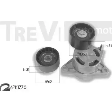 Поликлиновой ременный комплект TREVI AUTOMOTIVE RPK3615A/1 1194567894 KA69 4 KA1097 изображение 0
