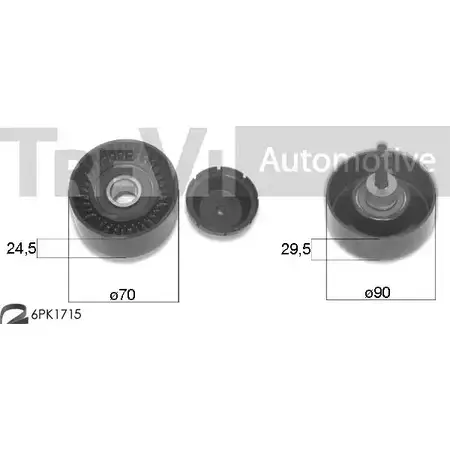 Комплект роликов, поликлиновой ремень TREVI AUTOMOTIVE R PK3655AF SK3655AF 1194568085 KA1145F