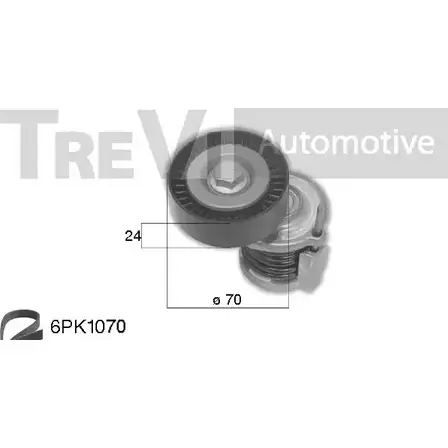 Поликлиновой ременный комплект TREVI AUTOMOTIVE SK3729A 1194568259 RPK372 9A KA1196