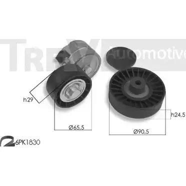 Поликлиновой ременный комплект TREVI AUTOMOTIVE RPK374 2A 1194568271 SK3742A KA1201 изображение 0
