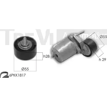 Поликлиновой ременный комплект TREVI AUTOMOTIVE SK3761A 1194568311 RPK376 1A KA1220