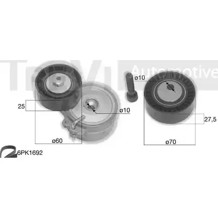 Поликлиновой ременный комплект TREVI AUTOMOTIVE KA1238 1194568347 SK3779A RPK37 79A