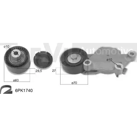 Поликлиновой ременный комплект TREVI AUTOMOTIVE 1194568363 KA1246 RPK3 787A SK3787A