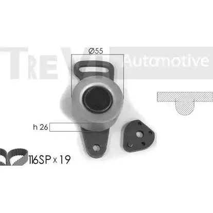 Комплект ремня ГРМ TREVI AUTOMOTIVE 1194568731 RPK3027D KD13 4 KD1030 изображение 0