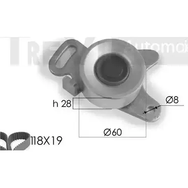 Комплект ремня ГРМ TREVI AUTOMOTIVE KD1039 1194568770 RPK3034D KD14 4 изображение 0