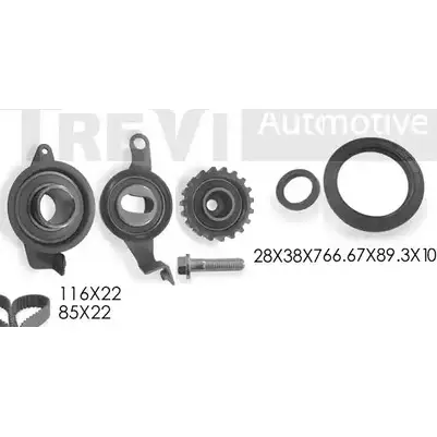Комплект ремня ГРМ TREVI AUTOMOTIVE KD1041S 1194568783 SK3037DS RPK3037 DS изображение 0