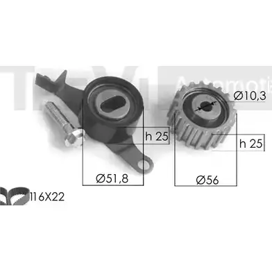 Комплект ремня ГРМ TREVI AUTOMOTIVE RPK3037D/1 KD1 48 1194568785 KD1042 изображение 0