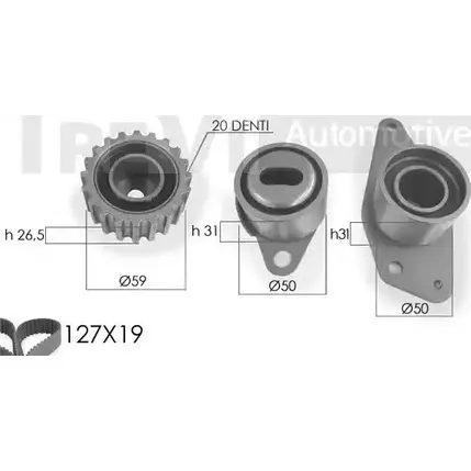 Комплект ремня ГРМ TREVI AUTOMOTIVE 1194568862 KD1056 340 7466 097665/1A изображение 0