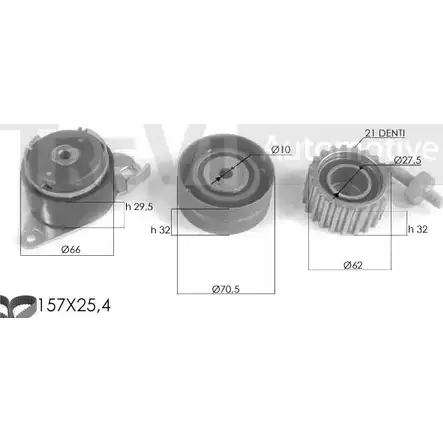 Комплект ремня ГРМ TREVI AUTOMOTIVE KD1093 1194569083 RPK3087D KD 210