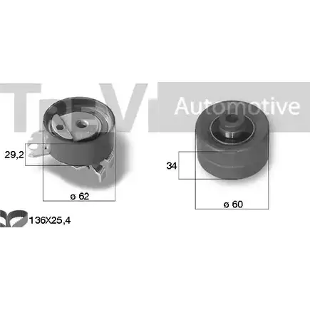 Комплект ремня ГРМ TREVI AUTOMOTIVE 0831.57 1194569785 0831.56 KD1210 изображение 0