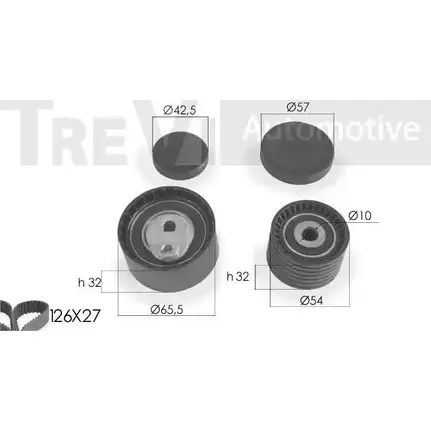 Комплект ремня ГРМ TREVI AUTOMOTIVE KD1214 097666/ 4 KD341 1194569813 изображение 0