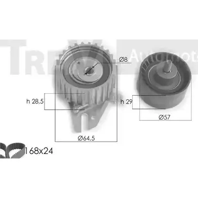 Комплект ремня ГРМ TREVI AUTOMOTIVE 097995/2N 1194569926 1987946363 KD1228 изображение 0