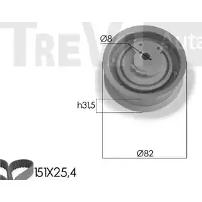 Комплект ремня ГРМ TREVI AUTOMOTIVE KD1249 1194570078 RPK3224D KD38 7