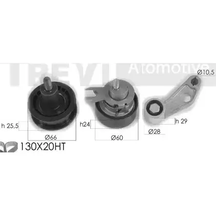 Комплект ремня ГРМ TREVI AUTOMOTIVE KD 393 RPK3229D KD1256 1194570120
