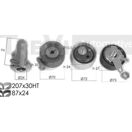 Комплект ремня ГРМ TREVI AUTOMOTIVE 1194570389 KD1297 RPK3275D/3 K D441