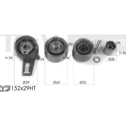 Комплект ремня ГРМ TREVI AUTOMOTIVE KD1304 1194570409 KD4 50 RPK3280D изображение 0