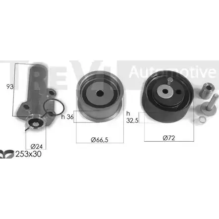 Комплект ремня ГРМ TREVI AUTOMOTIVE KD1350 1194570611 RPK3320D/1 K D503