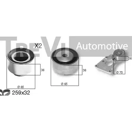 Комплект ремня ГРМ TREVI AUTOMOTIVE 0831 .L8 KD1366 097667/8 1194570672 изображение 0